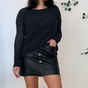 Theory Black Loose Fit Sweater — 100% wool